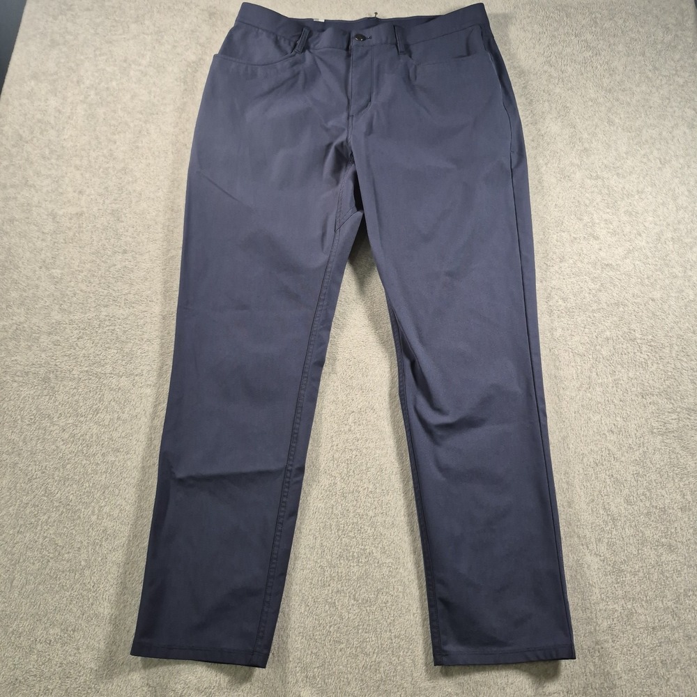 Rhoback Pants Mens 36x32 (36x31) Blue Delta Performance Chinos Commute Golf